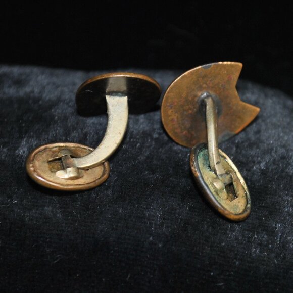 Antique Gold-filled Engraved "Artist's Palette" Cufflinks - Picture 6 of 10
